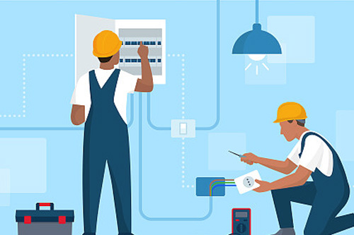 Industrial electrical installation illustration